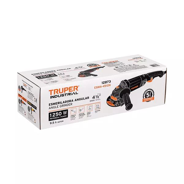 Pulidora Angular 4-1/2", 1250w, Truper Industrial