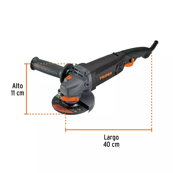 Pulidora Angular 4-1/2", 950w, Truper Industrial