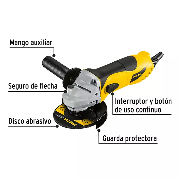 Pulidora Angular 4-1/2", 700w, Pretul