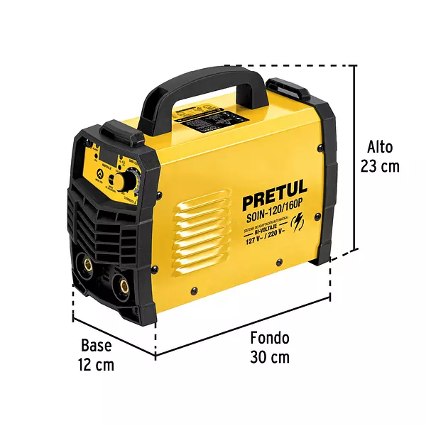 Soldadora Inversora, 160 A, Bi-Voltaje 127/220 V, Pretul