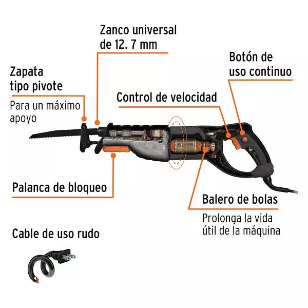 Sierra Sable 900w Velocidad Variable, Truper Industrial