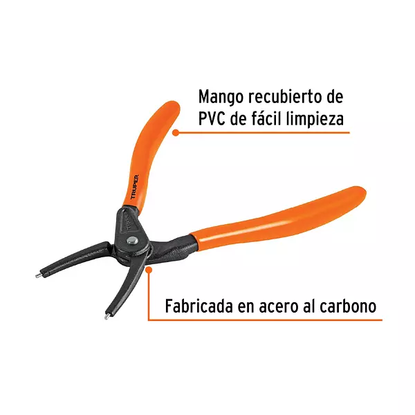 Pinza Punta Recta 7" Para Cerrar Anillos, Mango De Pvc