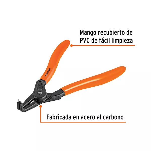 Pinza Punta A 90° 6-3/4" Para Abrir Anillos, Mango De Pvc