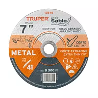 Disco Tipo 41 De 7" X 1.5 Mm Corte Fino De Metal, Sable