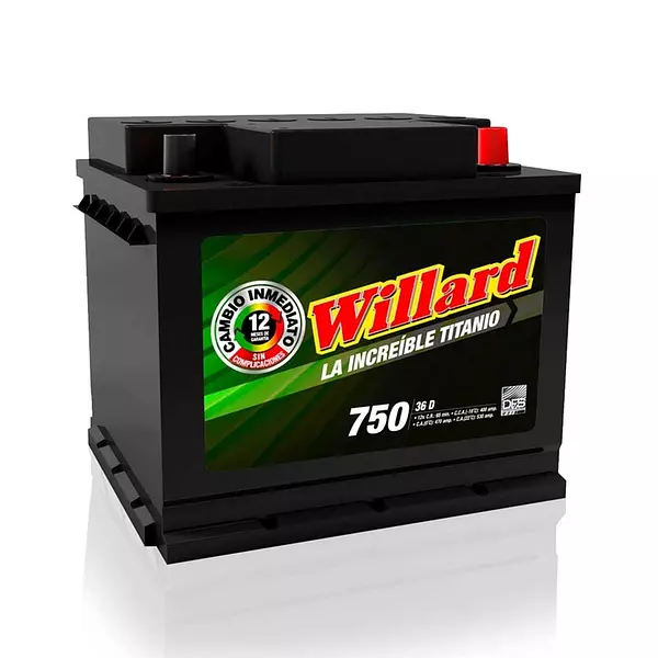 Batería Carro Willard 36d-750